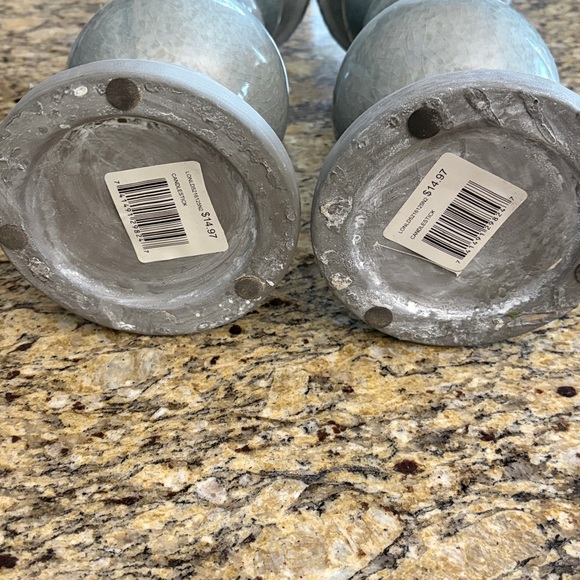 Home Accents Pair of Gray Pedestal Stands with Lime Green Decorative Spheres - Picture 4 of 4